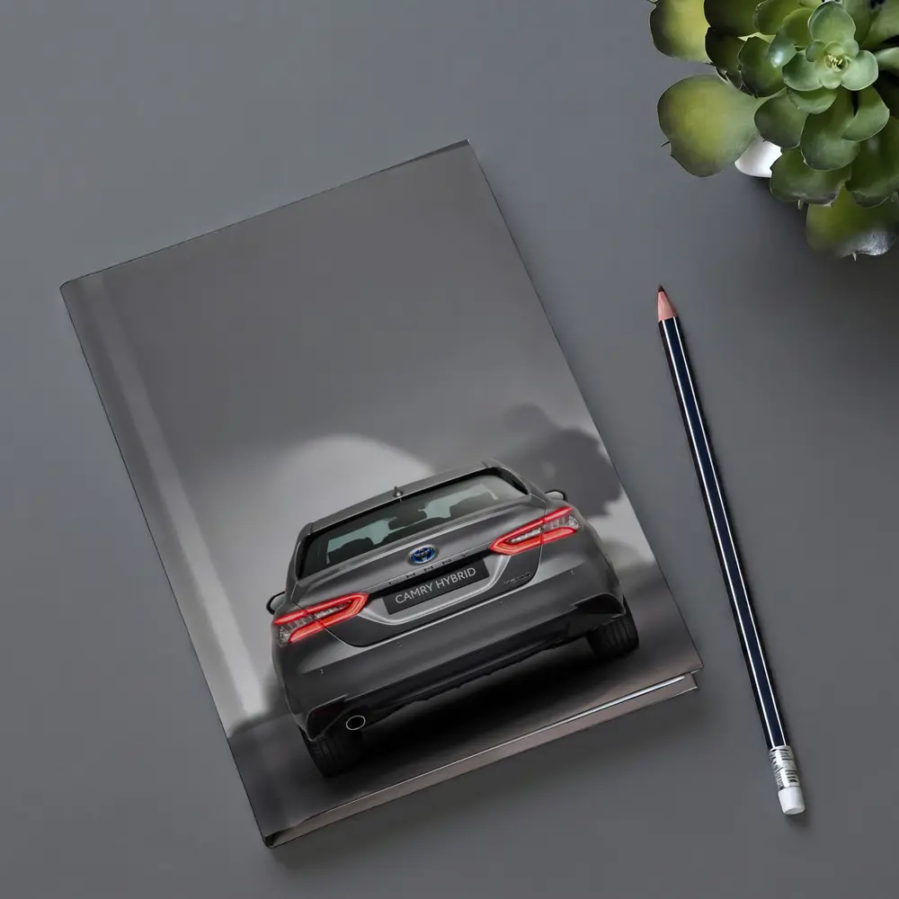 Toyota Camry Hybrid Rear View Gray Background – Notebooks