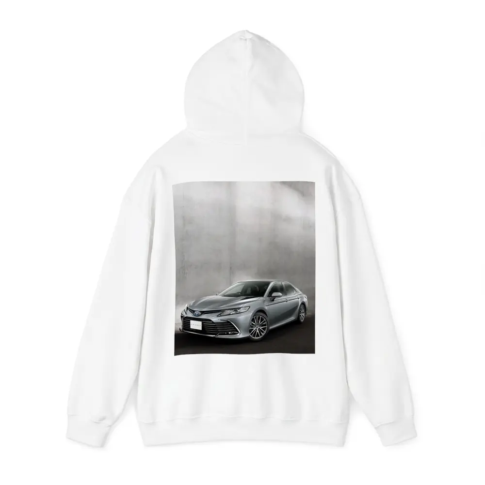 Toyota Camry Silver Sedan Against Gray Wall – Hoodies