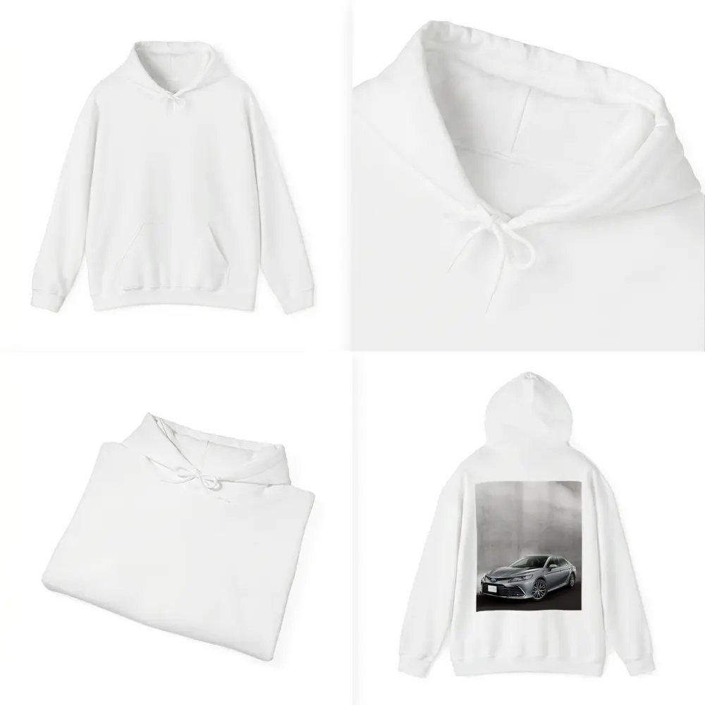 Toyota Camry Silver Sedan Against Gray Wall – Hoodies