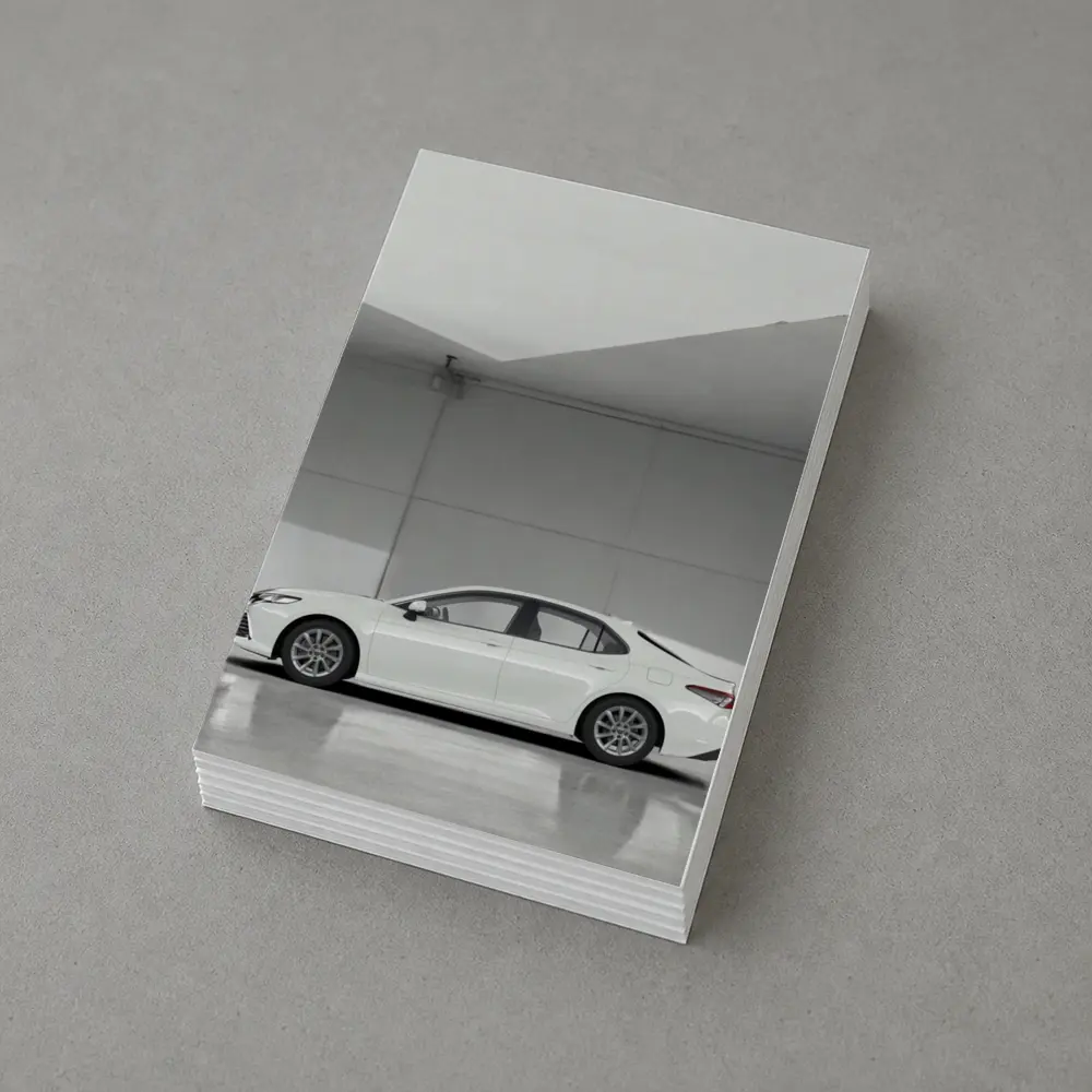 Toyota Camry White Minimal Garage Side View – Postcards