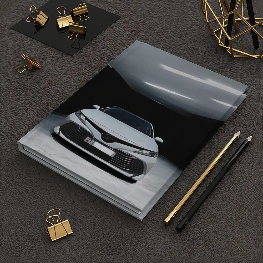 Toyota Camry White Sedan Dark Garage – Notebooks