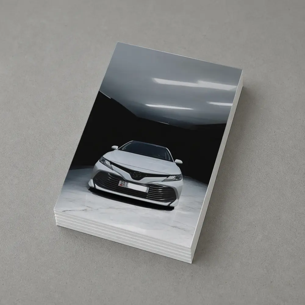 Toyota Camry White Sedan Dark Garage – Postcards
