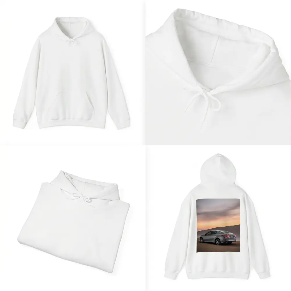 Toyota Camry Hybrid Gray Sedan Desert Sunset – Hoodies
