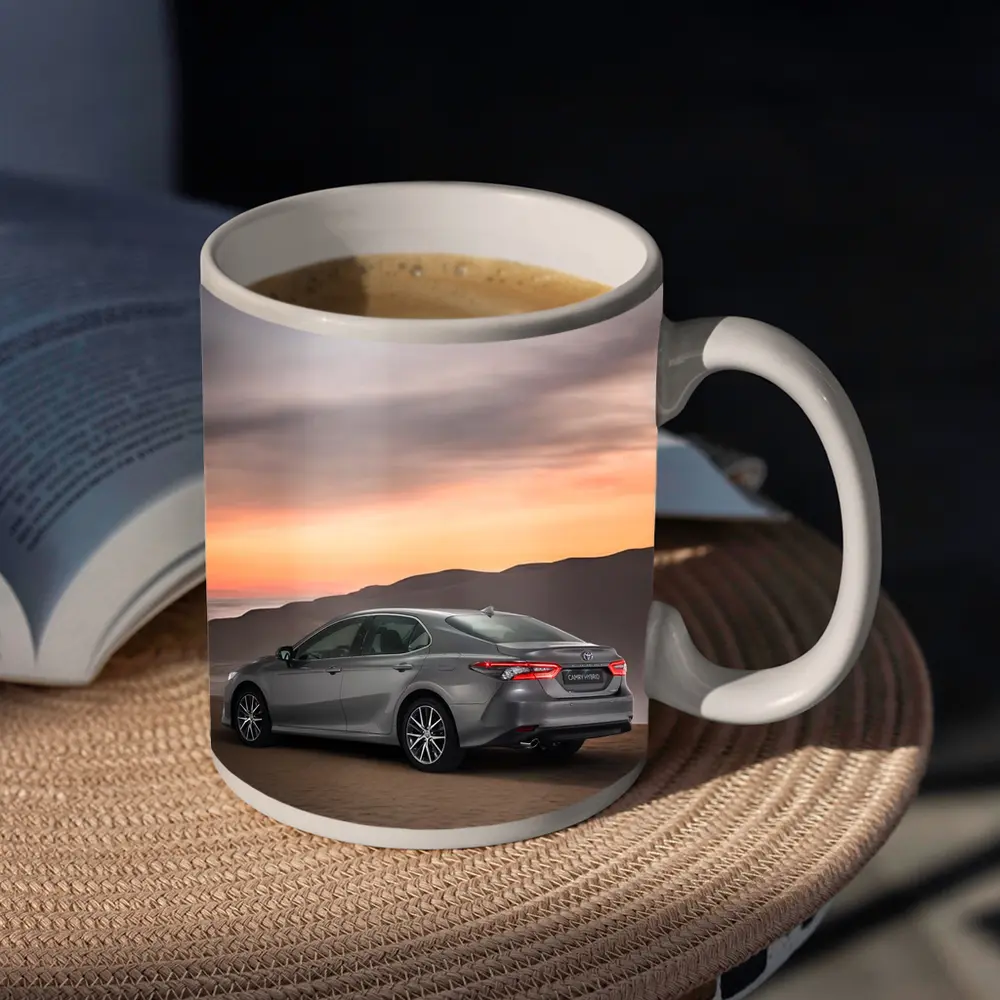Toyota Camry Hybrid Gray Sedan Desert Sunset – Mugs