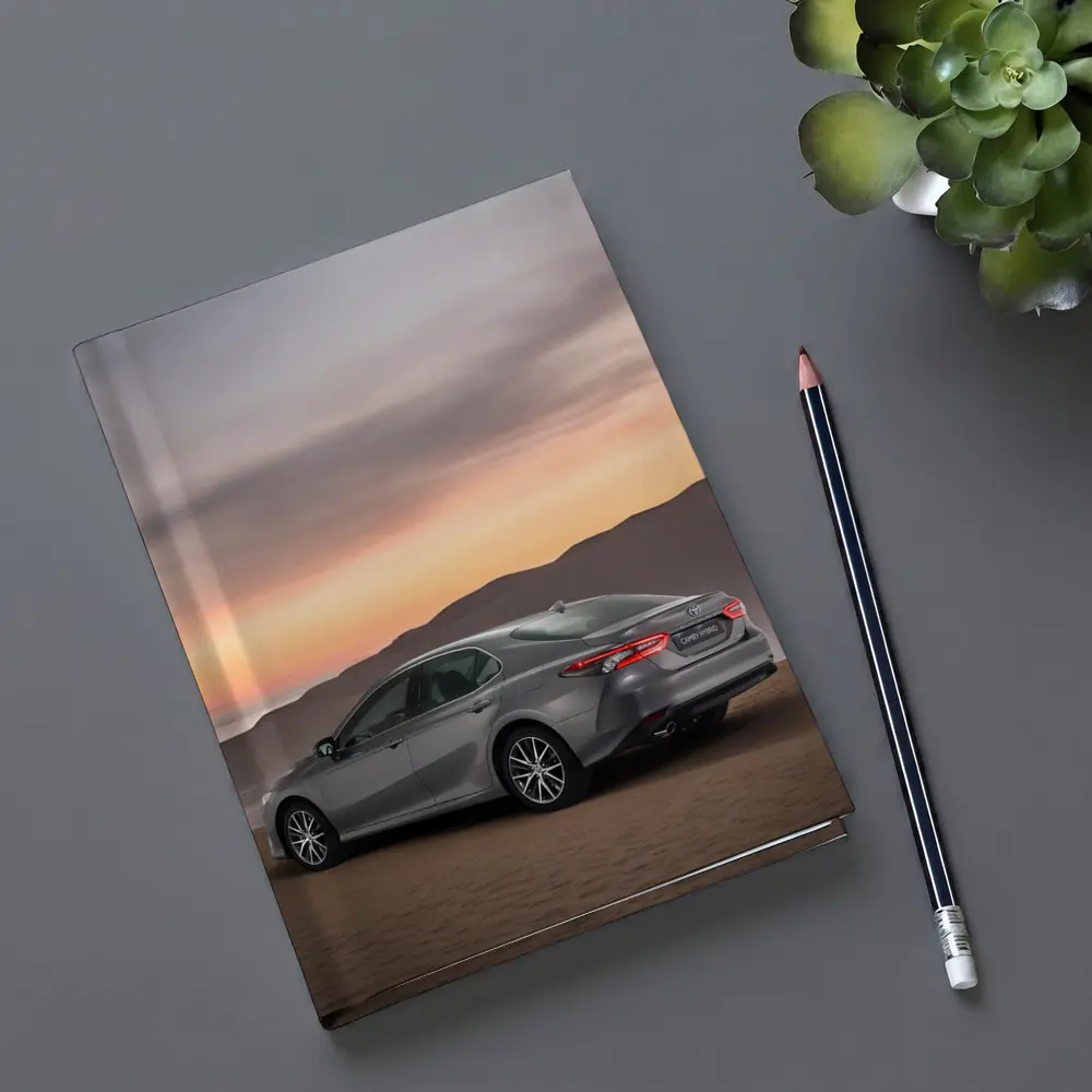 Toyota Camry Hybrid Gray Sedan Desert Sunset – Notebooks