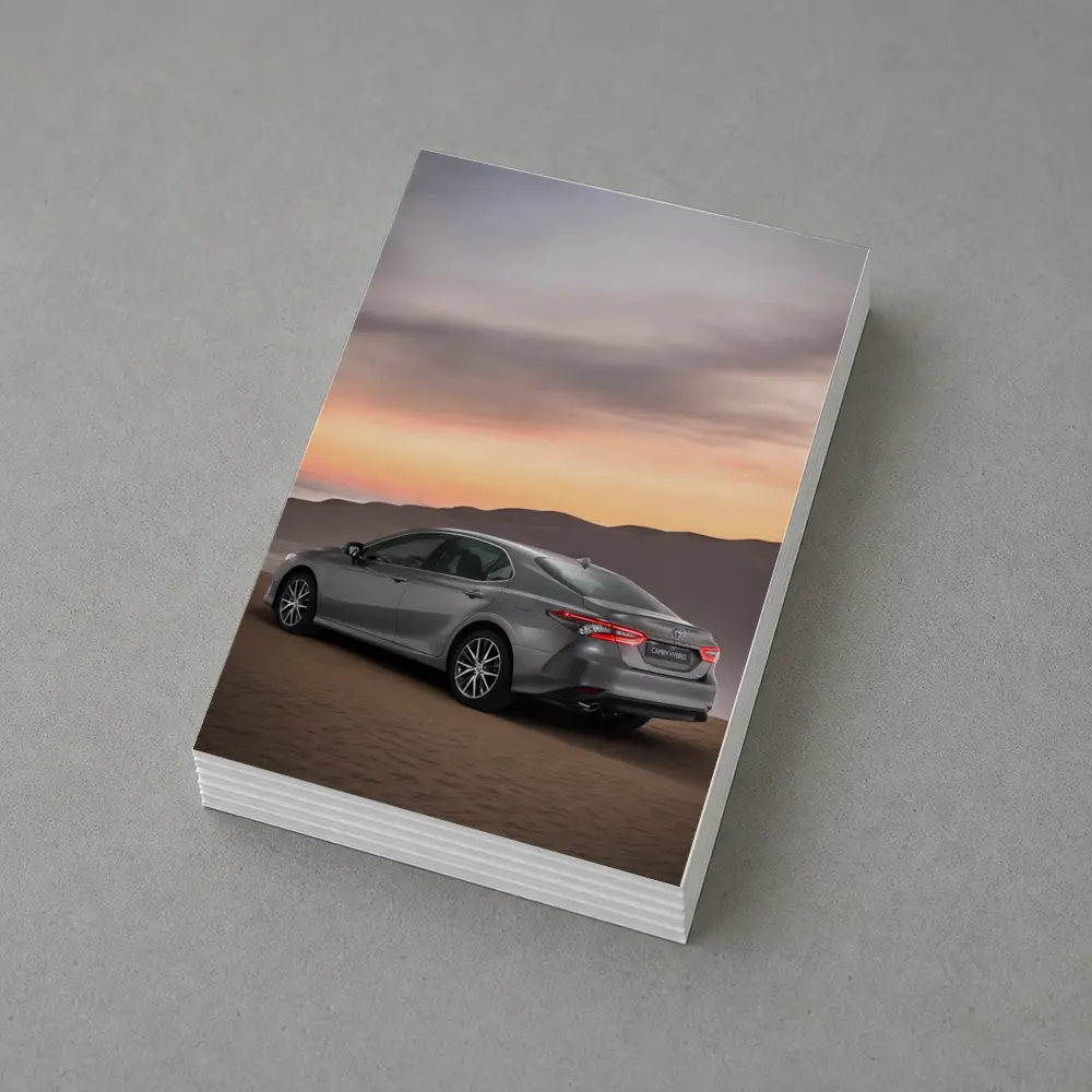 Toyota Camry Hybrid Gray Sedan Desert Sunset – Postcards