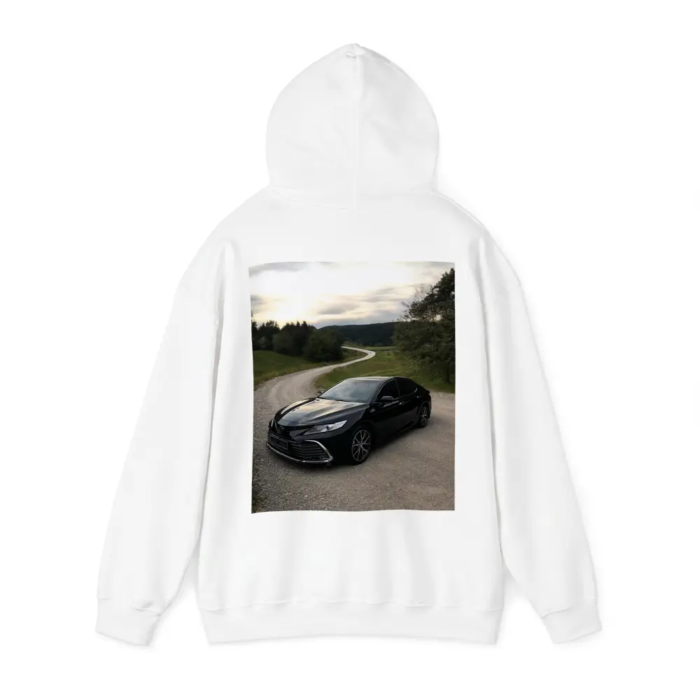 Toyota Camry Black Sedan Gravel Country Road – Hoodies