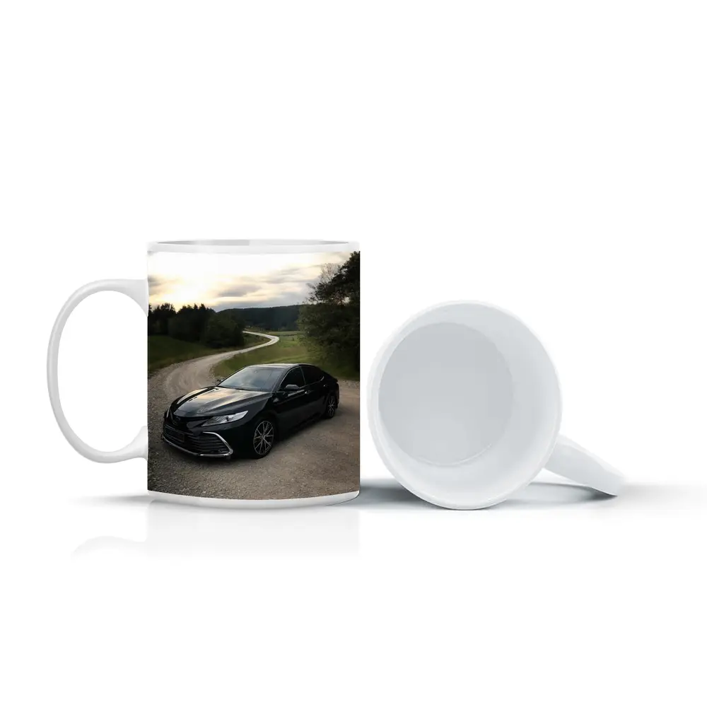 Toyota Camry Black Sedan Gravel Country Road – Mugs