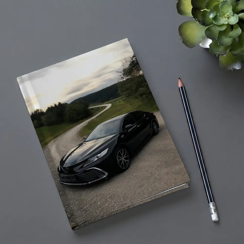 Toyota Camry Black Sedan Gravel Country Road – Notebooks