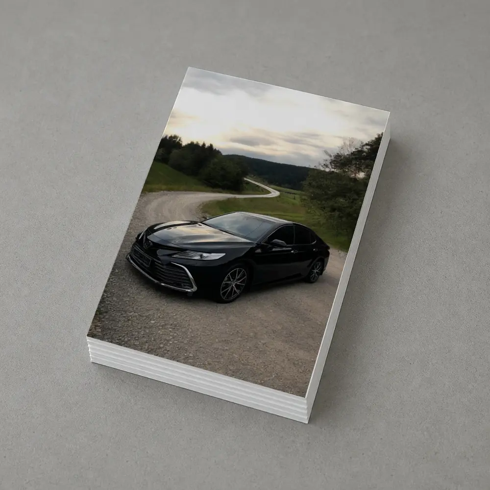 Toyota Camry Black Sedan Gravel Country Road – Postcards