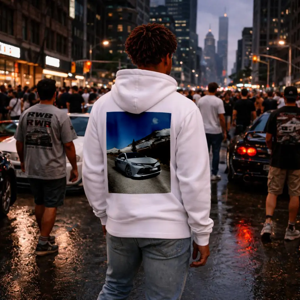 Toyota Camry White Mountain Road Photography – Hoodies