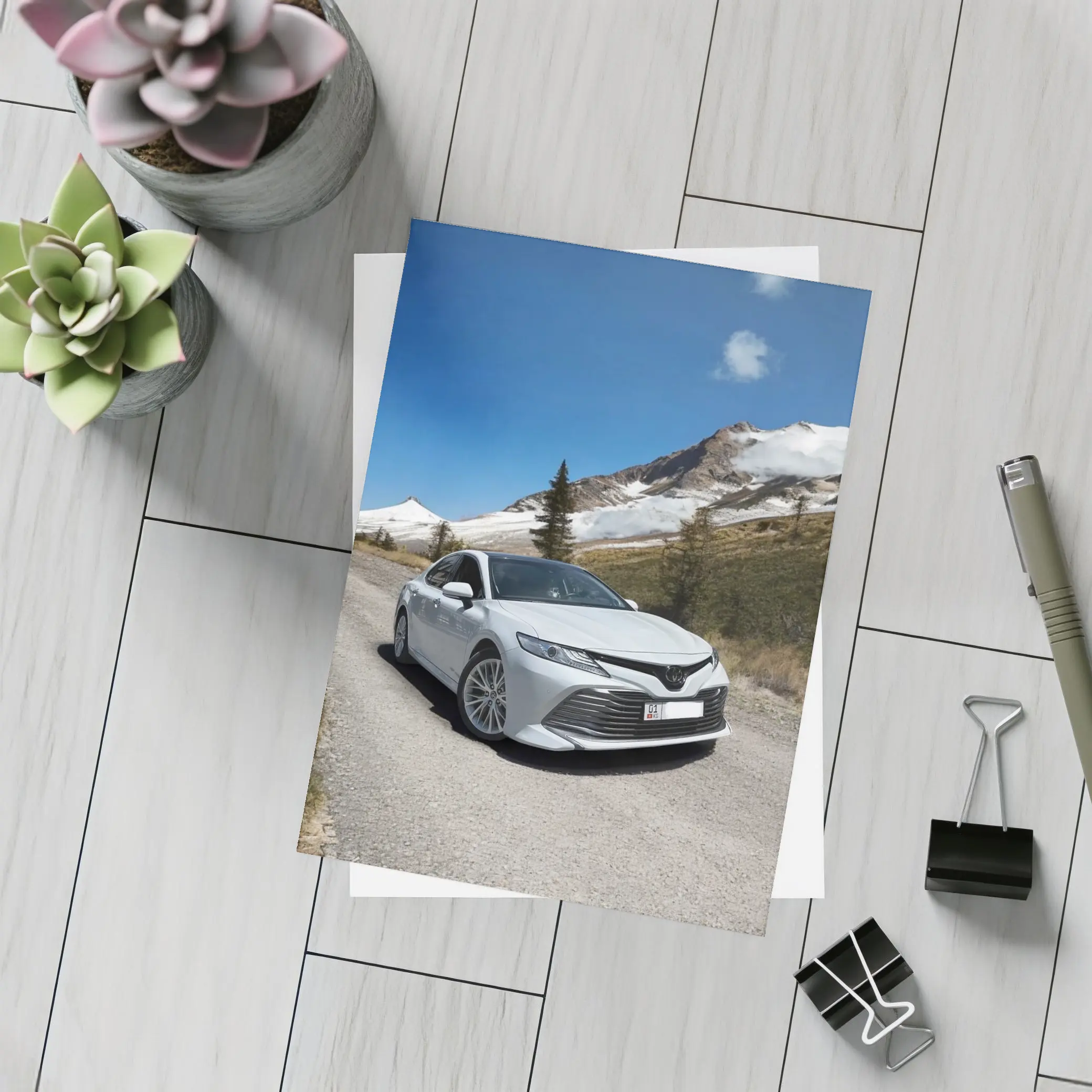 Toyota Camry White Mountain Road Photography – Postcards