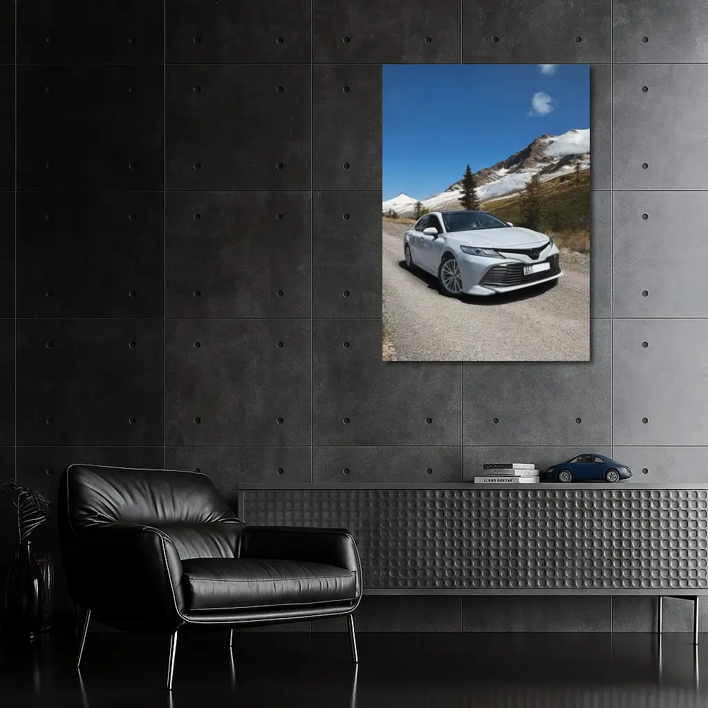 Toyota Camry White Mountain Road Photography – Wall Art
