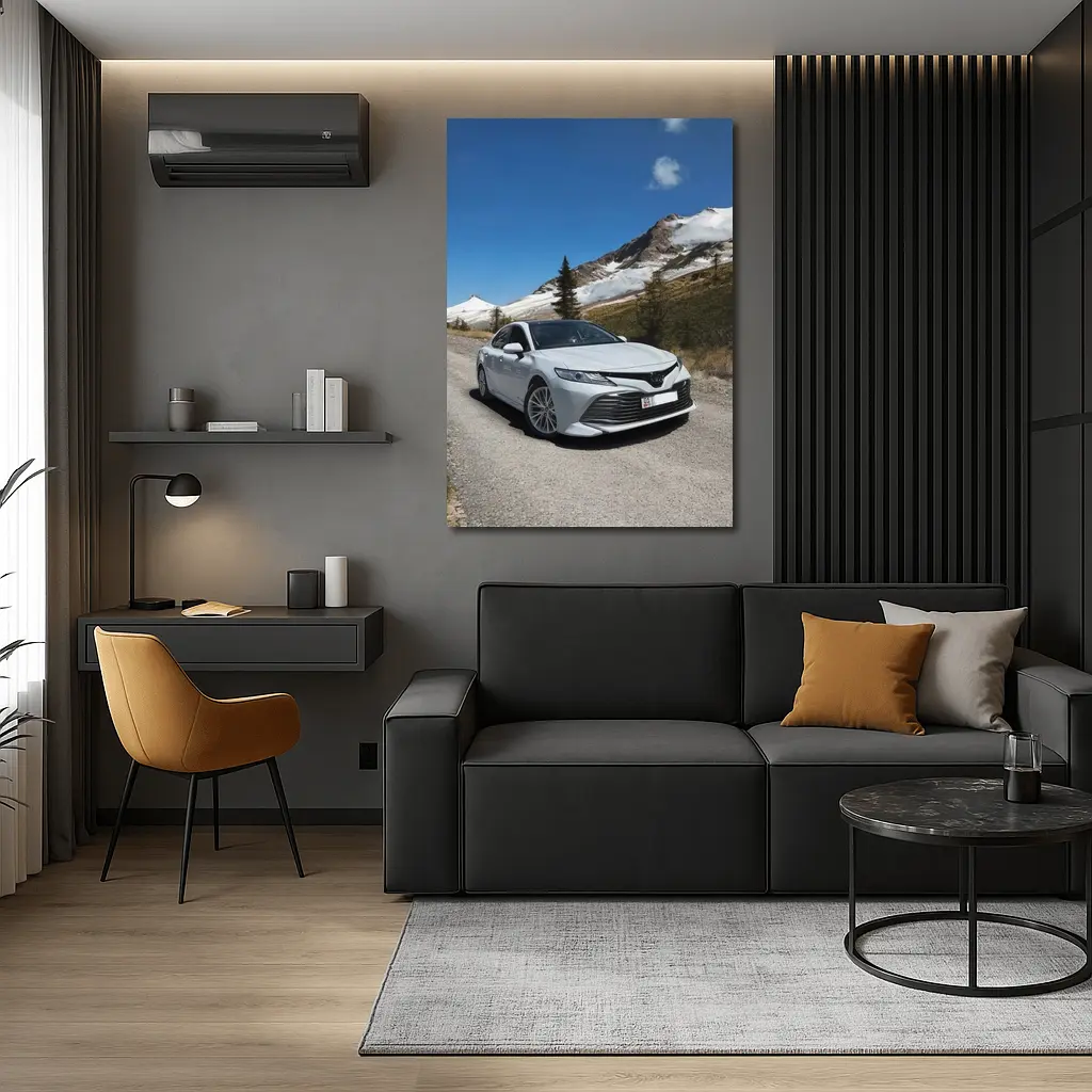 Toyota Camry White Mountain Road Photography – Wall Art