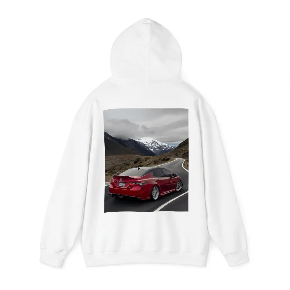 Toyota Camry Red on Mountain Road – Hoodies