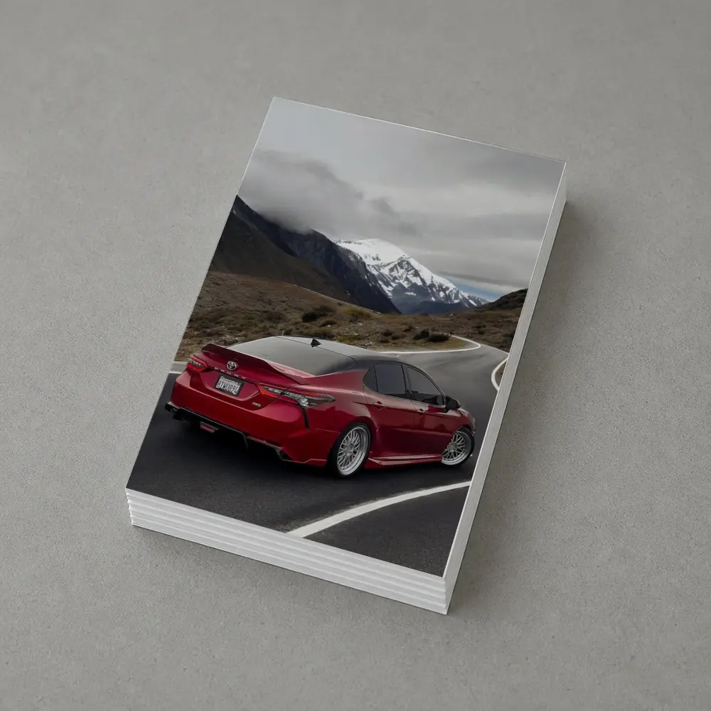 Toyota Camry Red on Mountain Road – Postcards