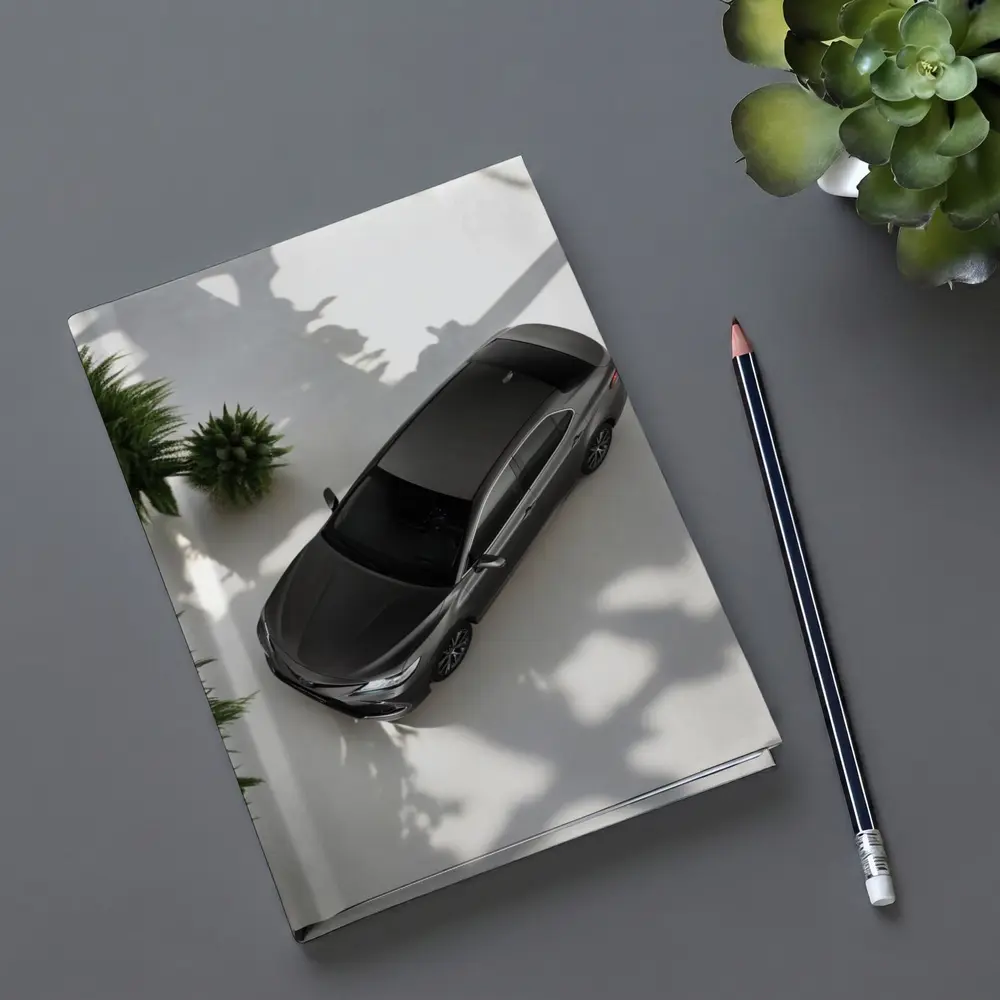 Toyota Camry Gray Sedan Overhead Studio Shot – Notebooks