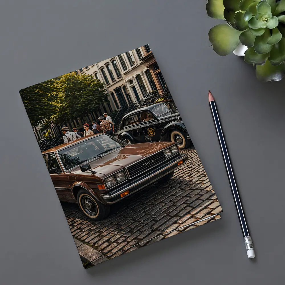 Toyota Cressida Classic Car Cobblestone Street – Notebooks