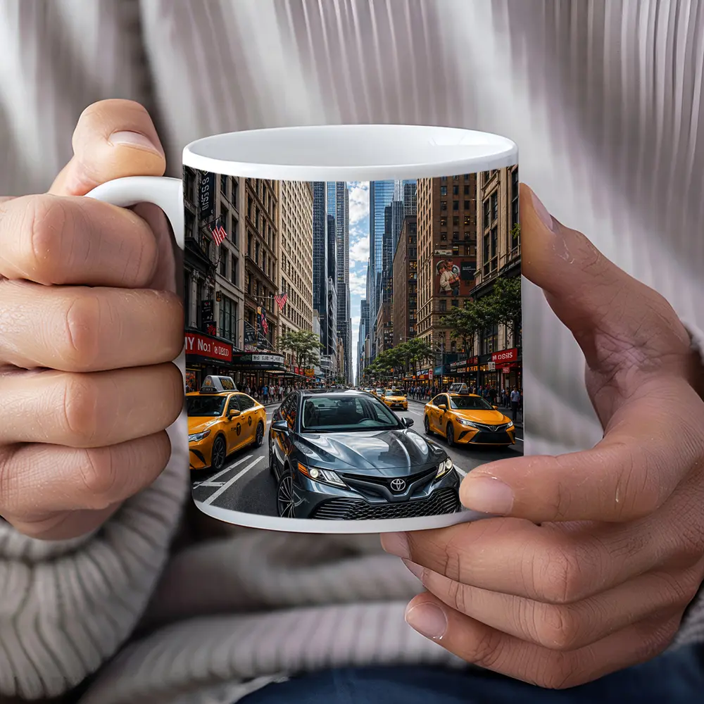 Toyota Camry Cruising New York City Streets – Mugs