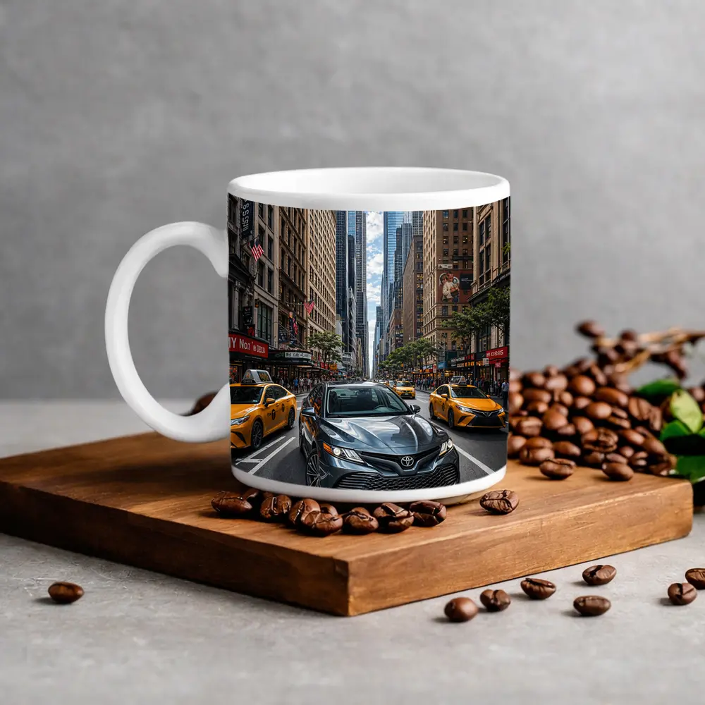 Toyota Camry Cruising New York City Streets – Mugs