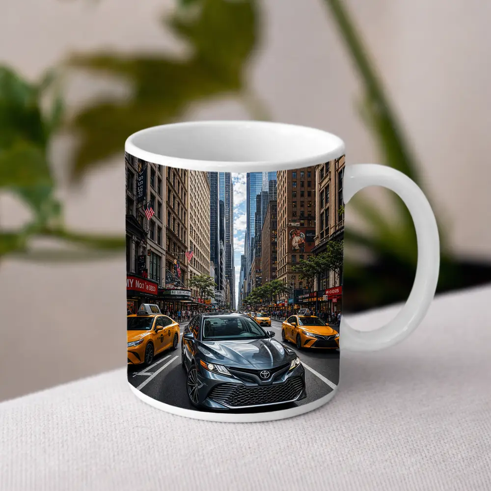 Toyota Camry Cruising New York City Streets – Mugs