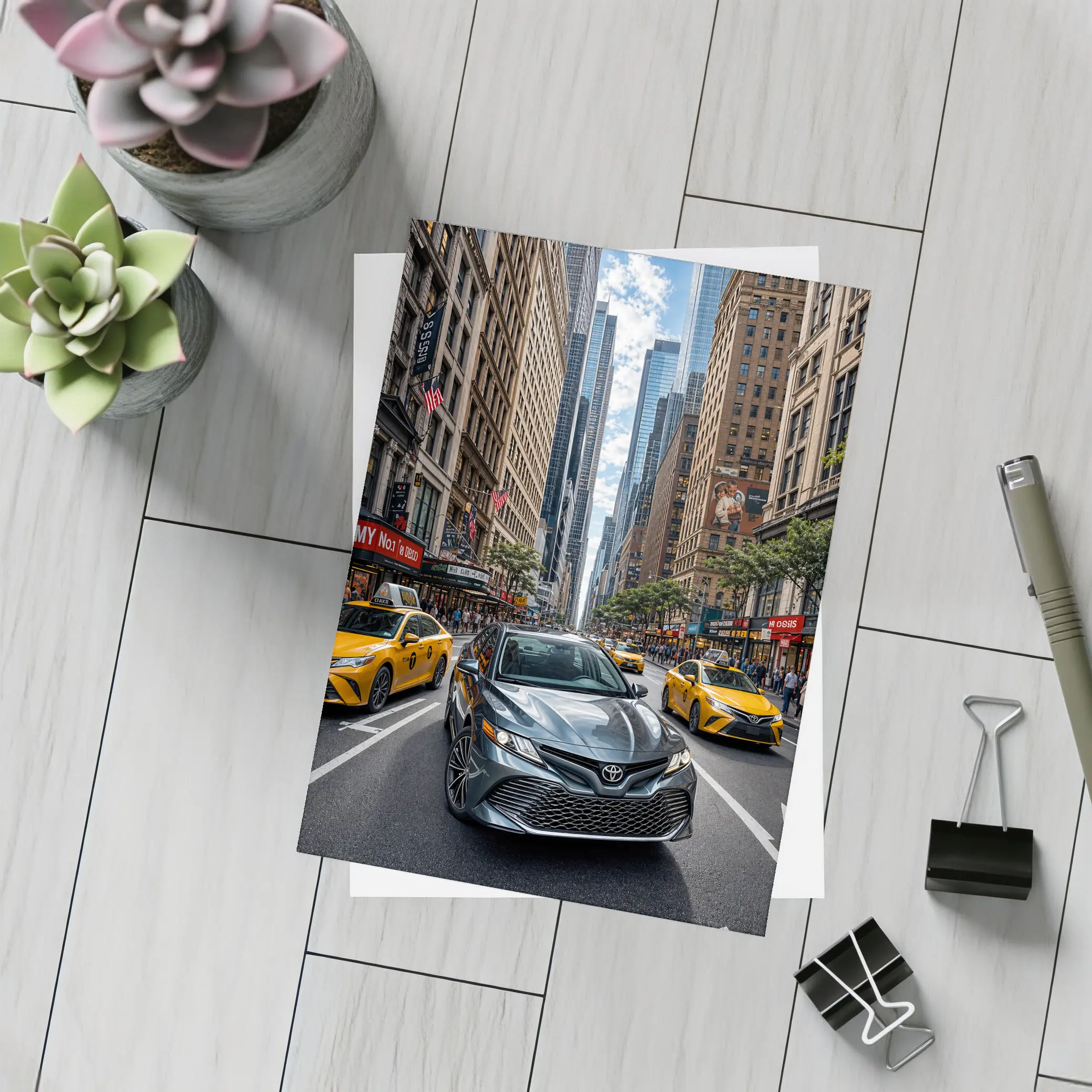 Toyota Camry Cruising New York City Streets – Postcards