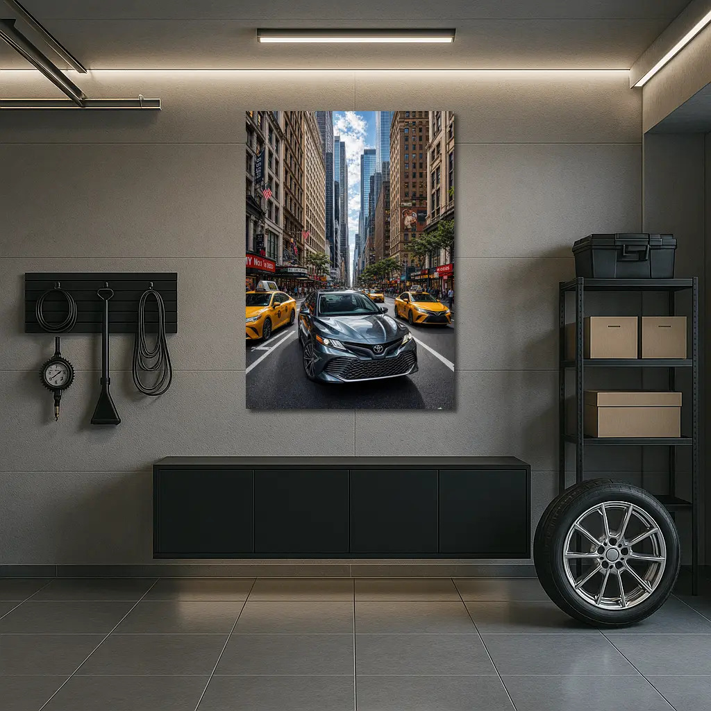 Toyota Camry Cruising New York City Streets – Wall Art