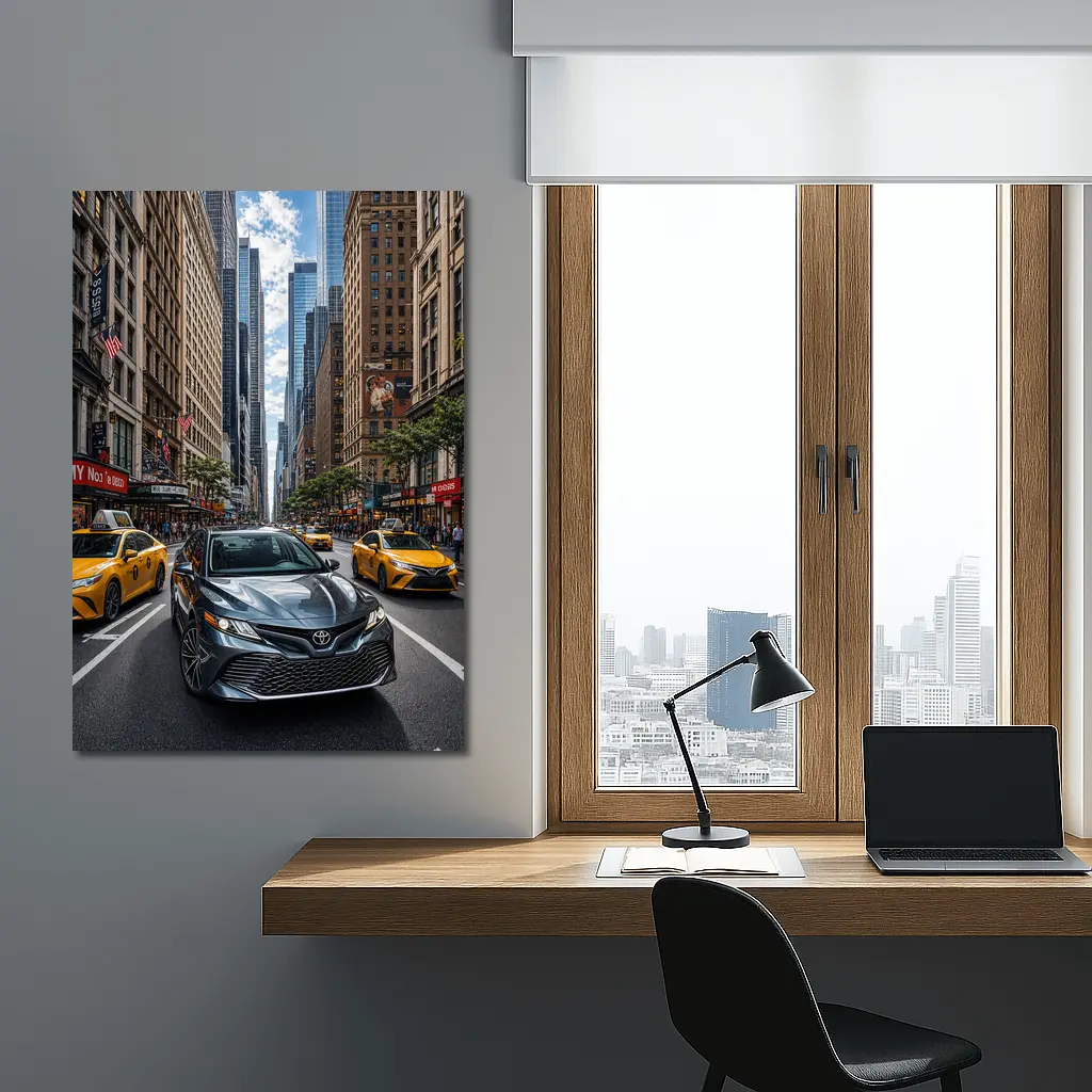 Toyota Camry Cruising New York City Streets – Wall Art