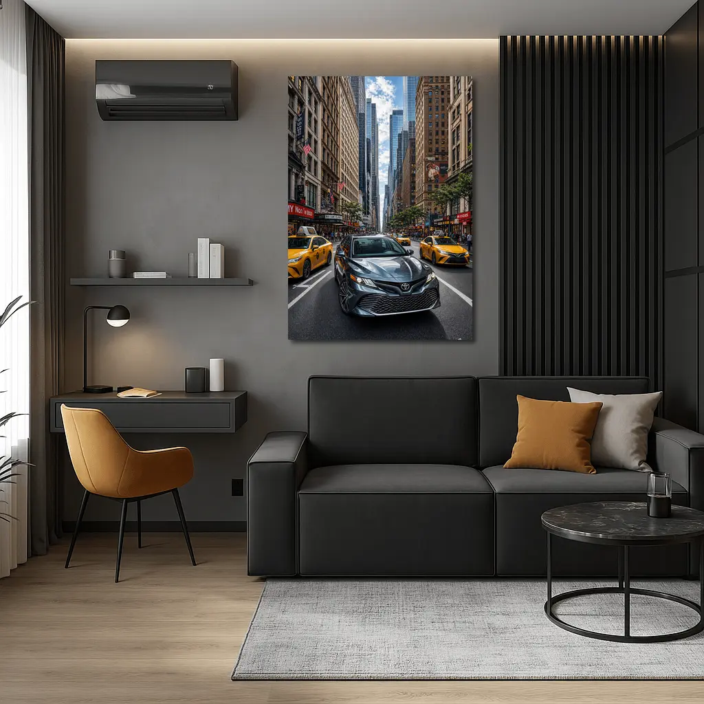 Toyota Camry Cruising New York City Streets – Wall Art