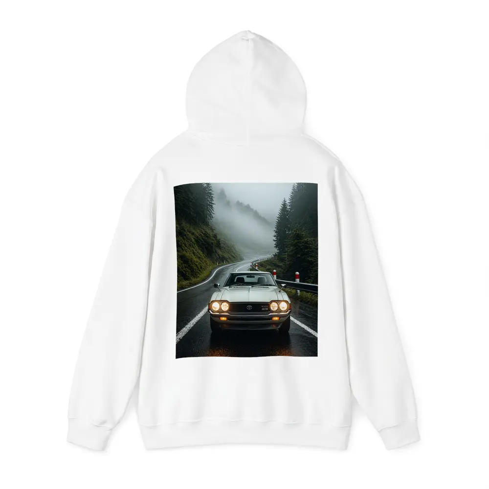Toyota Celica Classic Car Foggy Mountain Road – Hoodies