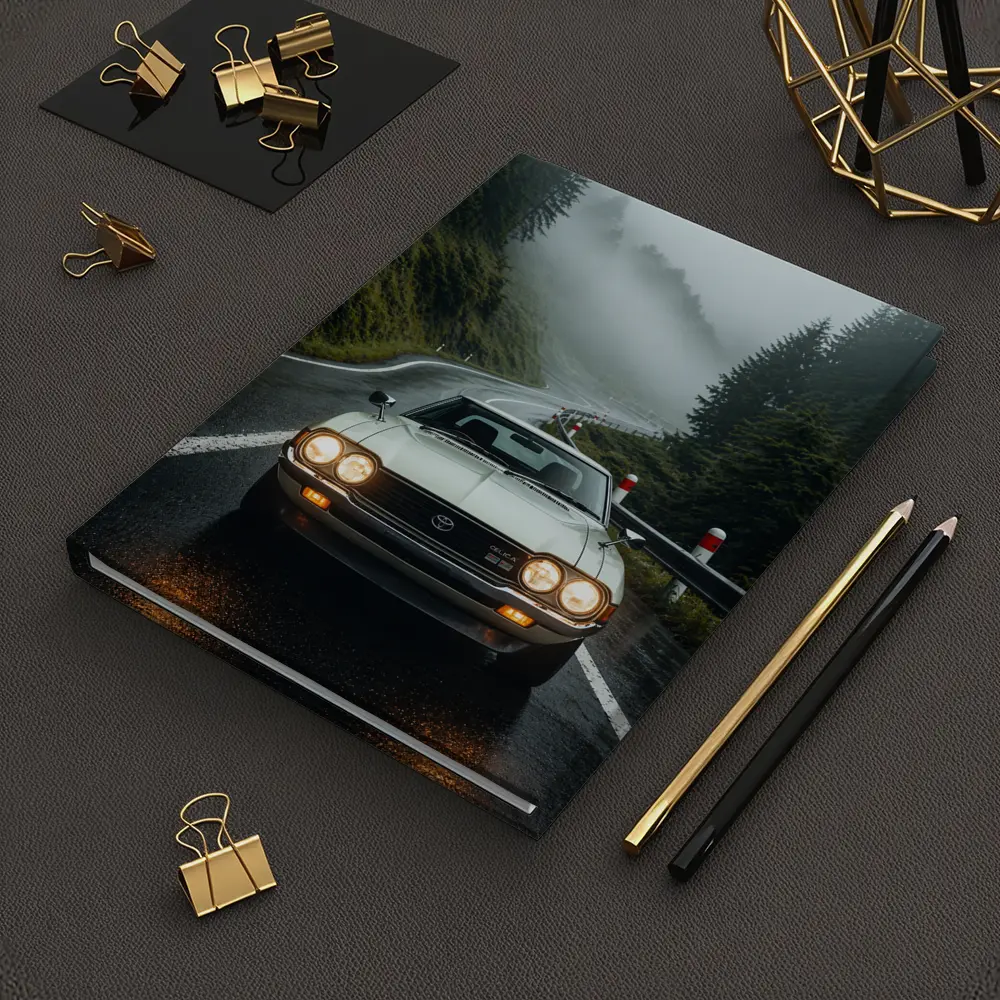 Toyota Celica Classic Car Foggy Mountain Road – Notebooks