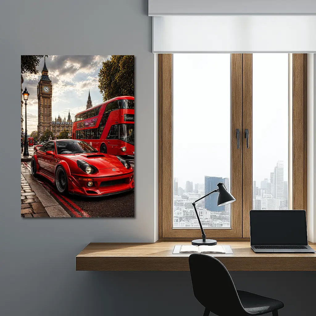 Toyota Celica Red Sports Car London – Wall Art