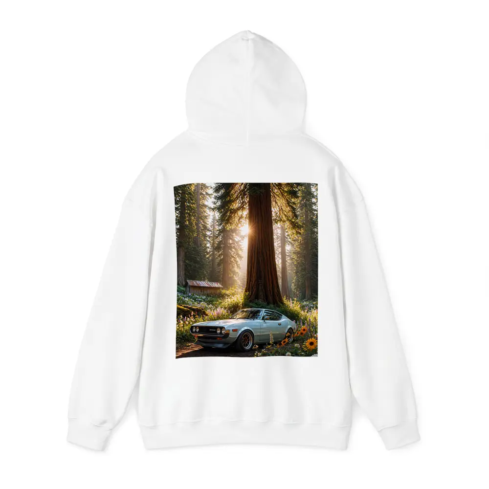 Toyota Celica Parked In Sunlit Forest – Hoodies