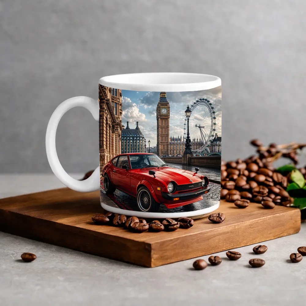 Toyota Celica Red Car London Big Ben – Mugs