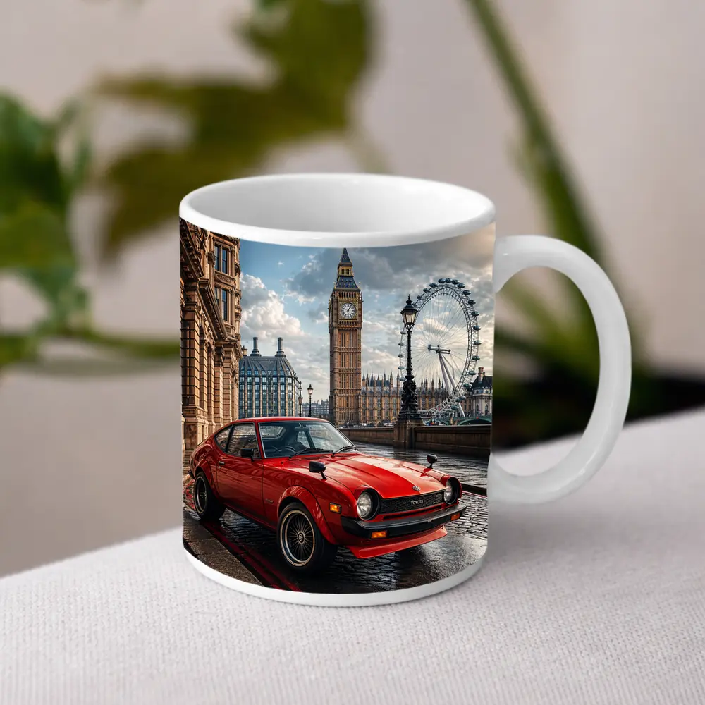 Toyota Celica Red Car London Big Ben – Mugs