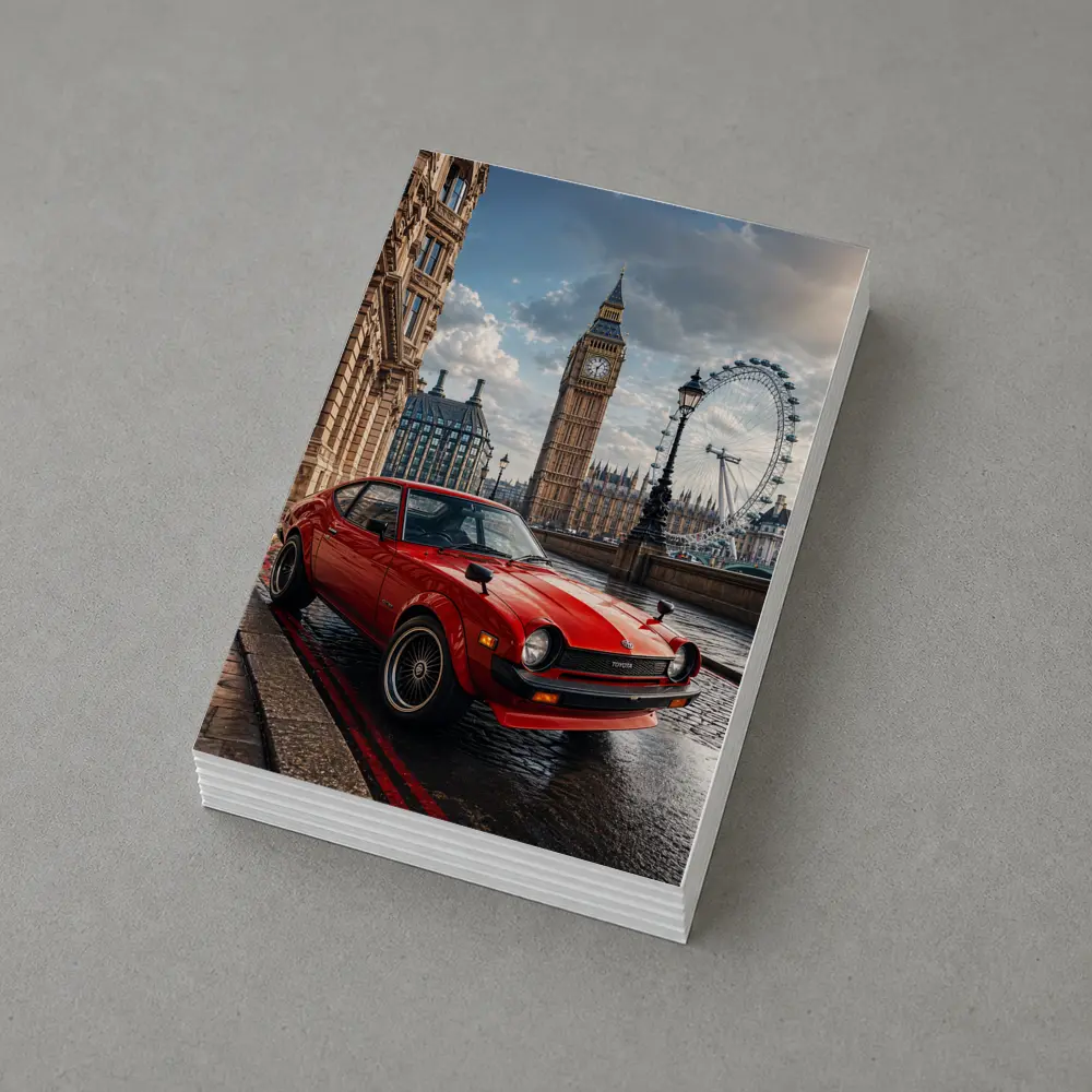 Toyota Celica Red Car London Big Ben – Postcards