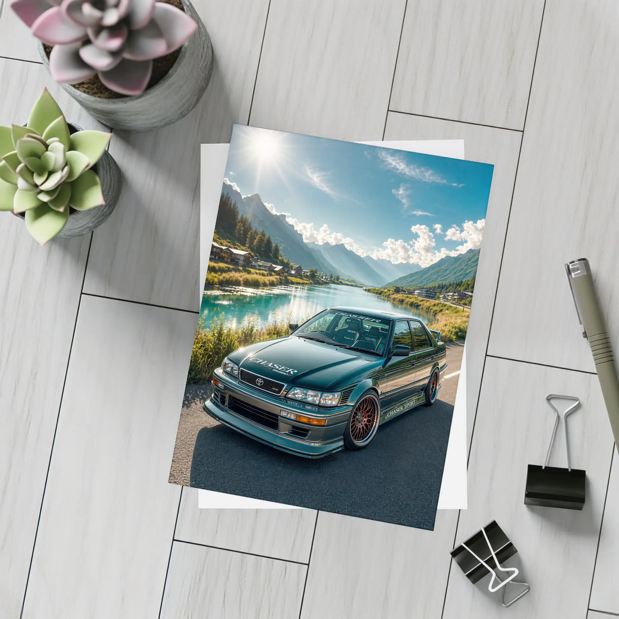 Toyota Chaser Stance Build Mountain Lake – Postcards