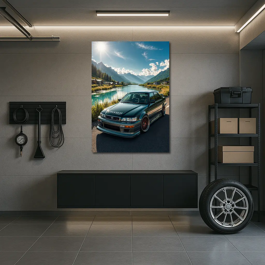 Toyota Chaser Stance Build Mountain Lake – Wall Art