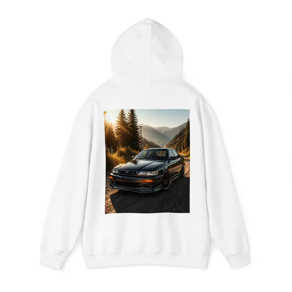Toyota Chaser Sport Parked Mountain Sunset Road – Hoodies