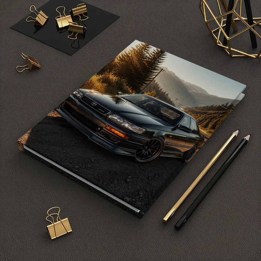 Toyota Chaser Sport Parked Mountain Sunset Road – Notebooks