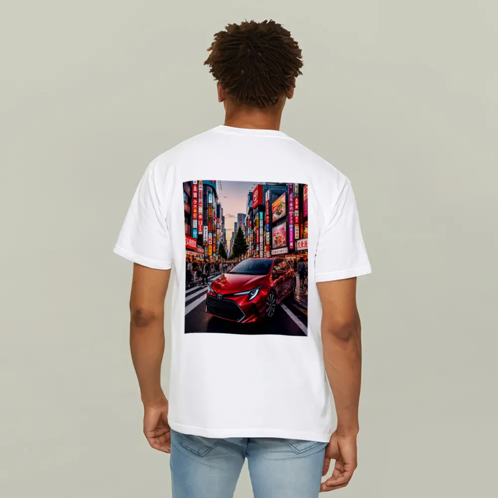 Red Toyota Corolla Tokyo City Streets – T-Shirts