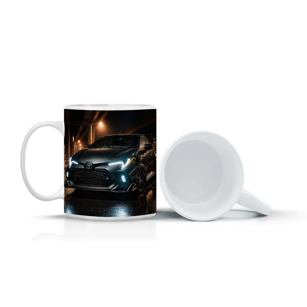 Toyota GR Corolla Rainy Night Street – Mugs