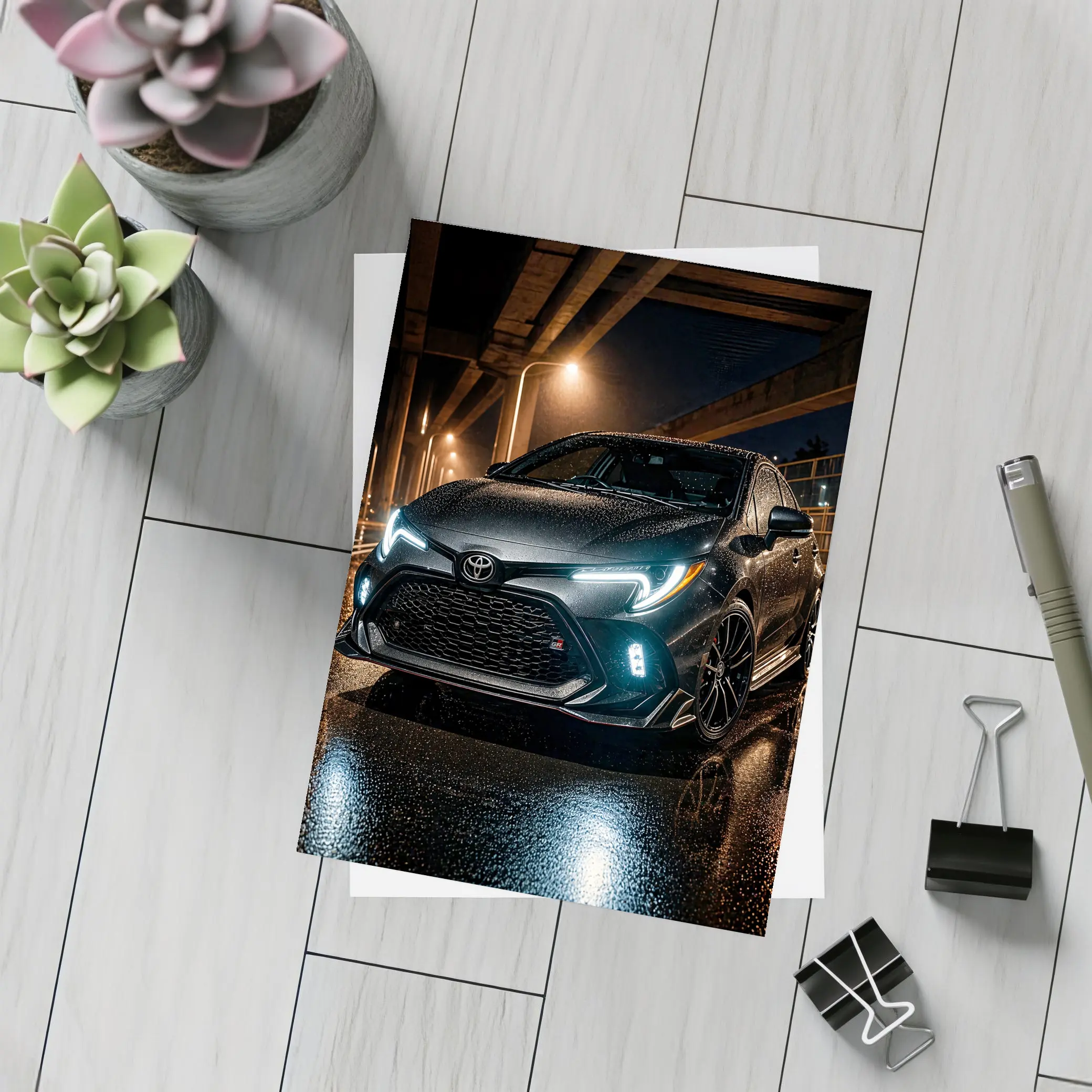 Toyota GR Corolla Rainy Night Street – Postcards