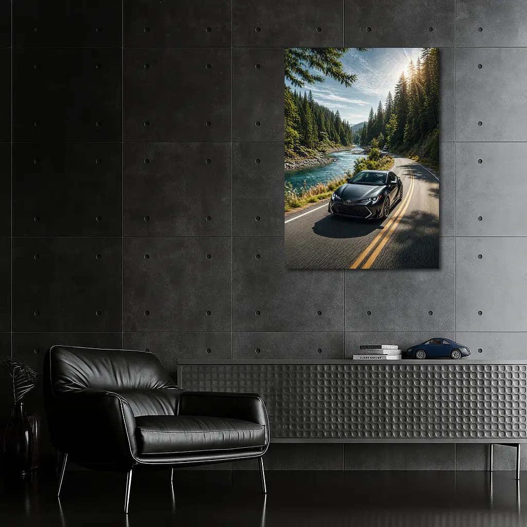 Toyota Corolla Black Forest River Road Drive – Wall Art