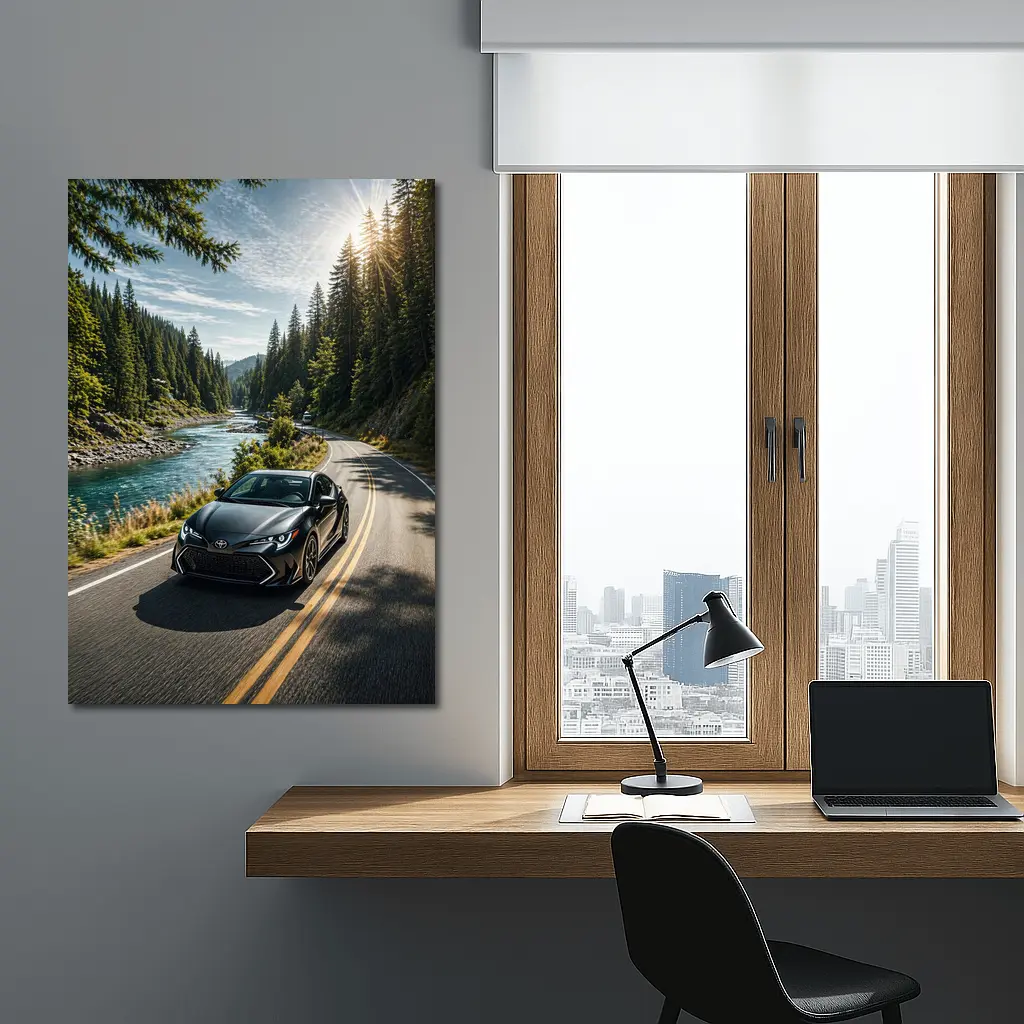 Toyota Corolla Black Forest River Road Drive – Wall Art