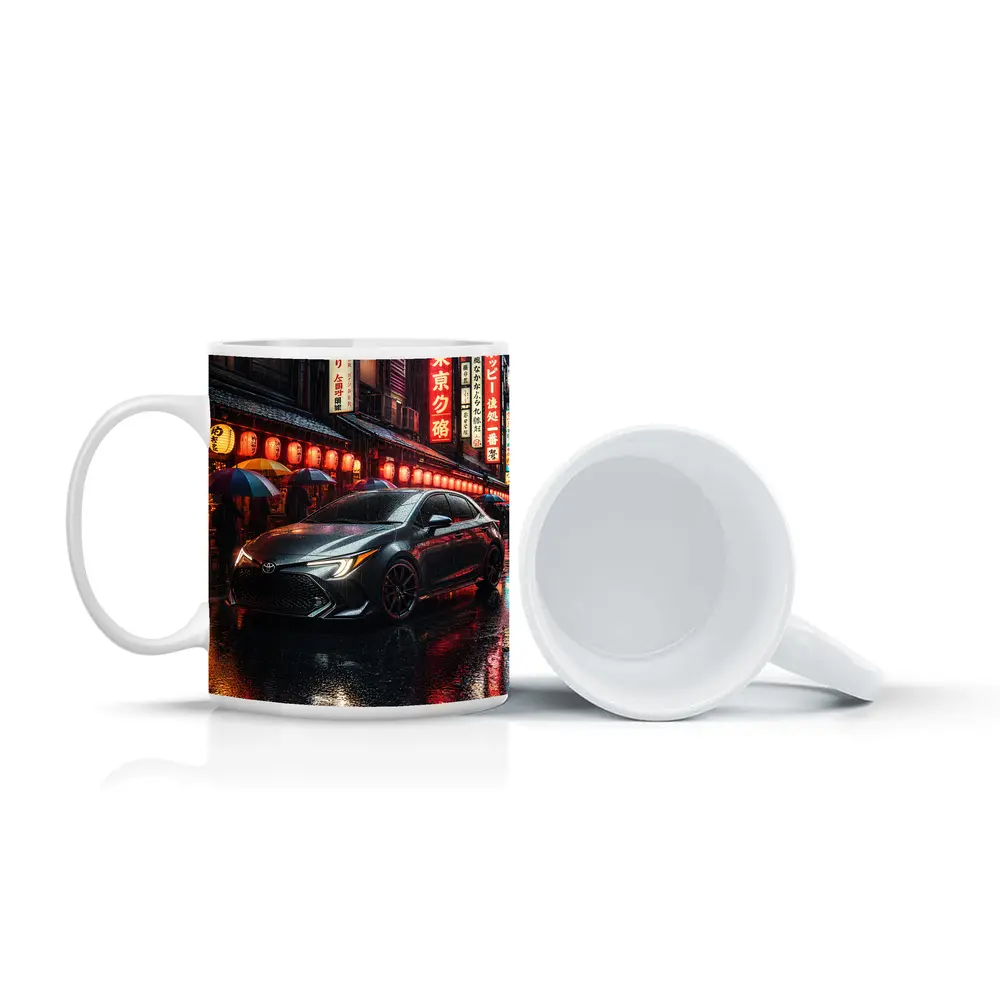 Toyota Corolla Rainy Tokyo Night Street – Mugs
