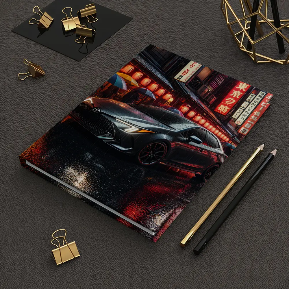 Toyota Corolla Rainy Tokyo Night Street – Notebooks