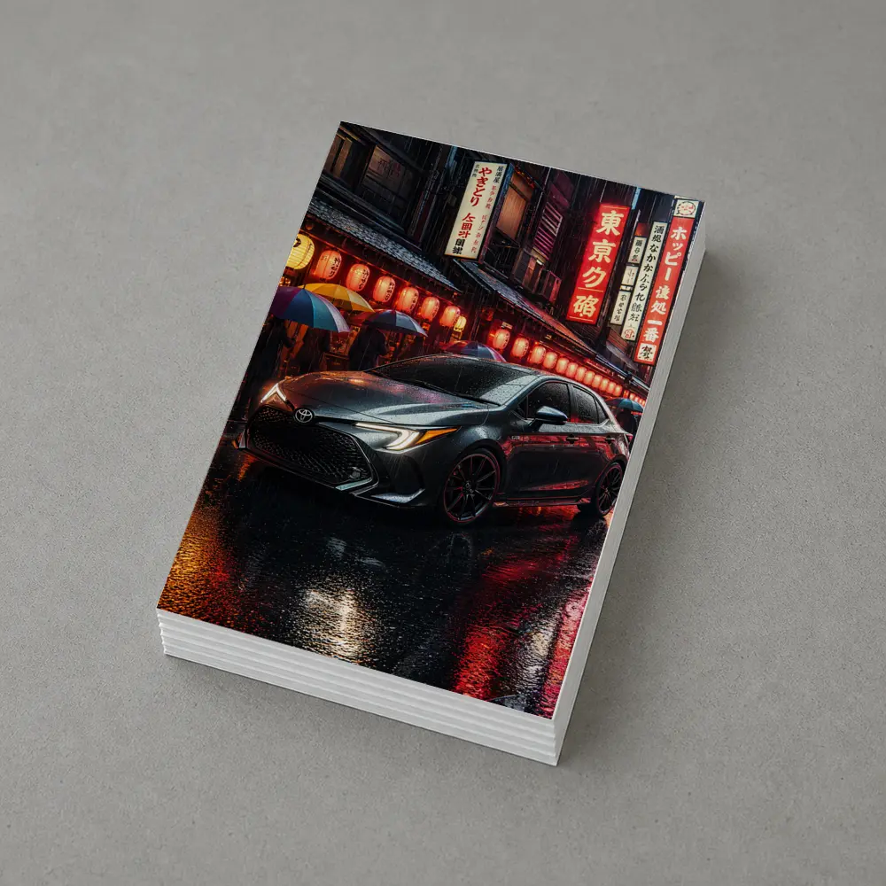 Toyota Corolla Rainy Tokyo Night Street – Postcards