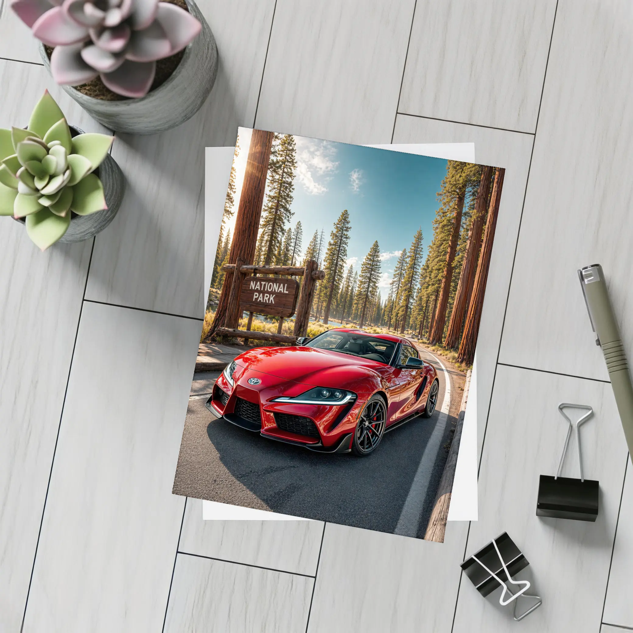 Toyota GR Supra Red at National Park – Postcards