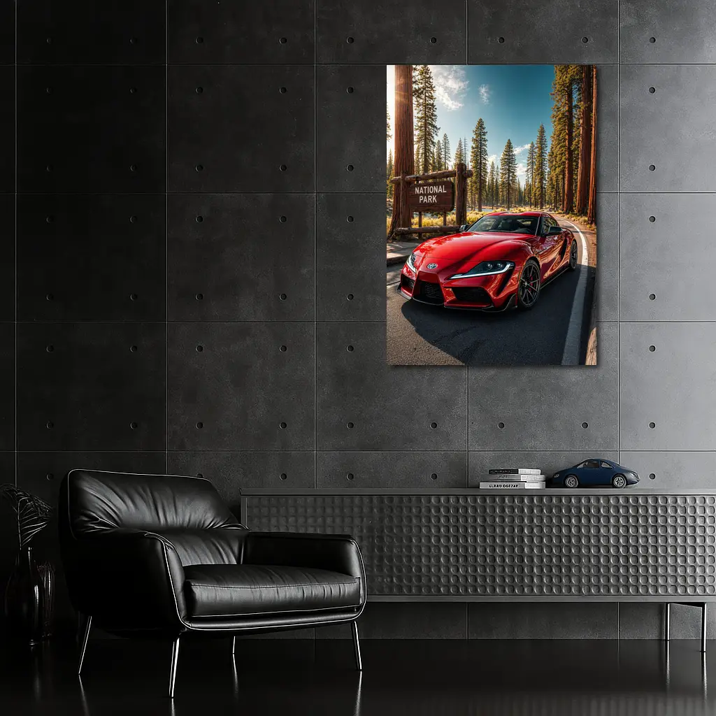 Toyota GR Supra Red at National Park – Wall Art